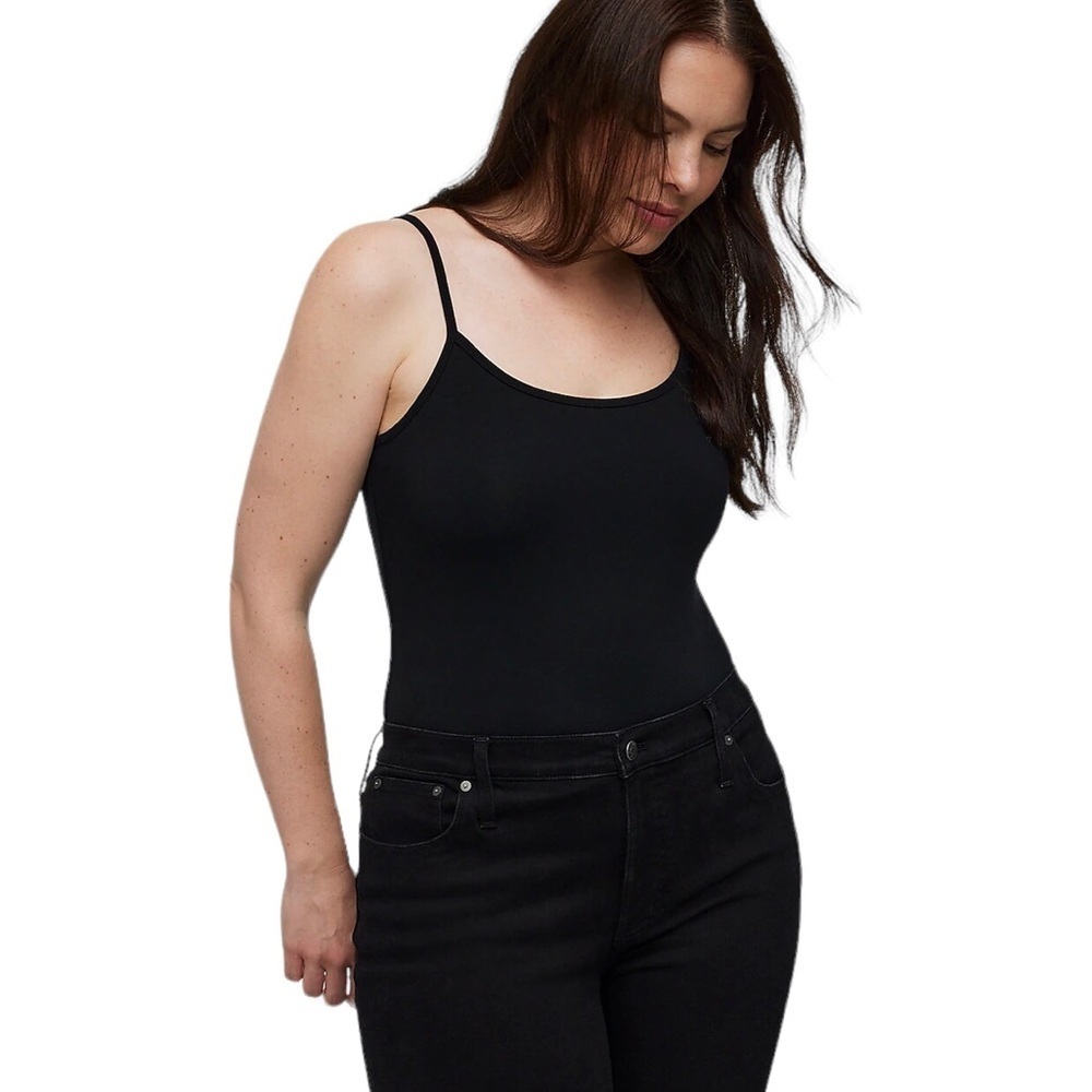 Madewell Tank Thong Bodysuit Black Size Small